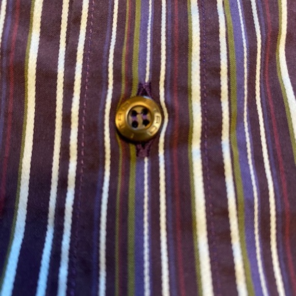 Etro Men's Striped Cotton Button Up Shirt Size XL - Picture 7 of 8